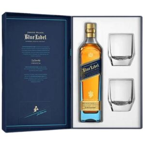 JW BLUE LABEL 750ml + 2 VASOS